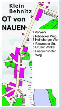 Klein Behnitz im Jahre 2008. / the districts of the city in the year 2007.