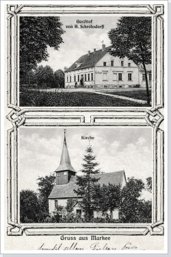 Gasthof von Schrobsdorff und Kirche in Markee