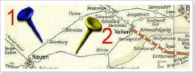 (2) Die Strecke Nauen - Velten - (Spandau) wurde im Volksmund ''Kachel- oder T&ouml;pferbahn'' genannt, weil sie in die Hochst&auml;tte des Kachelofenbaus Velten f&uuml;hrte.