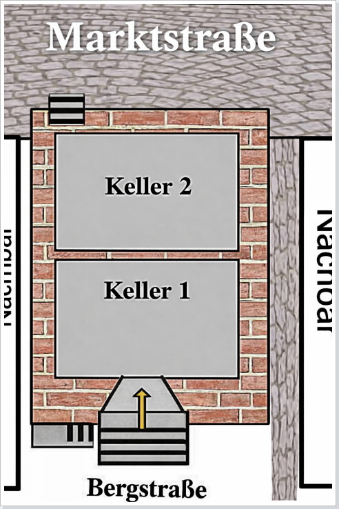 Grundriss. / Outline of the foundation walls of the old city hall.
