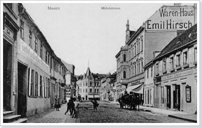 Blick in die Mittelstra&szlig;e um 1890 in Richtung Marktstra&szlig;e.