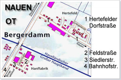 Der Ortsteil Bergerdamm im Jahre 2008. / the districts of the city in the year 2008.