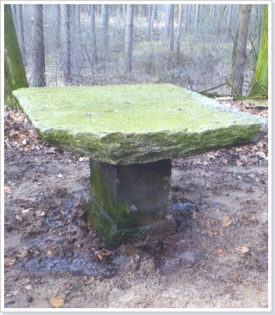 Der Steintisch aus den 1920er Jahren./the stone table