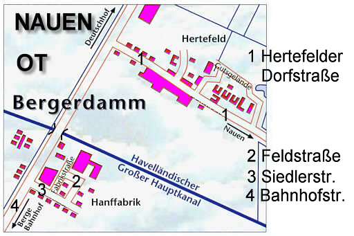 Der Ortsteil Bergerdamm im Jahre 2008. / the districts of the city in the year 2008.