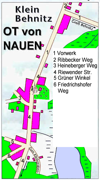 Klein Behnitz im Jahre 2008. / the districts of the city in the year 2007.