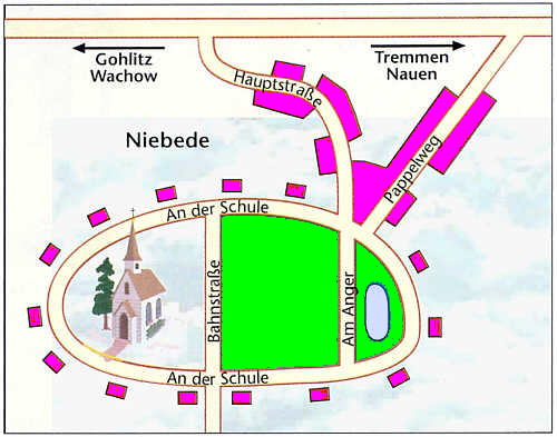 Der Ortsteil Wachow im Jahre 2008. / the districts of the city in the year 2008.