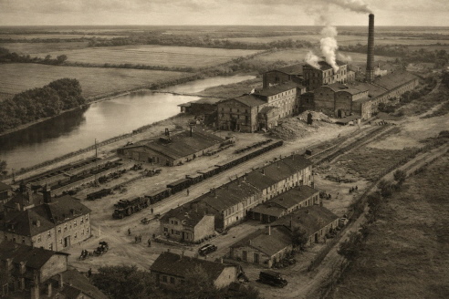 Die Zuckerfabrik um 1920.